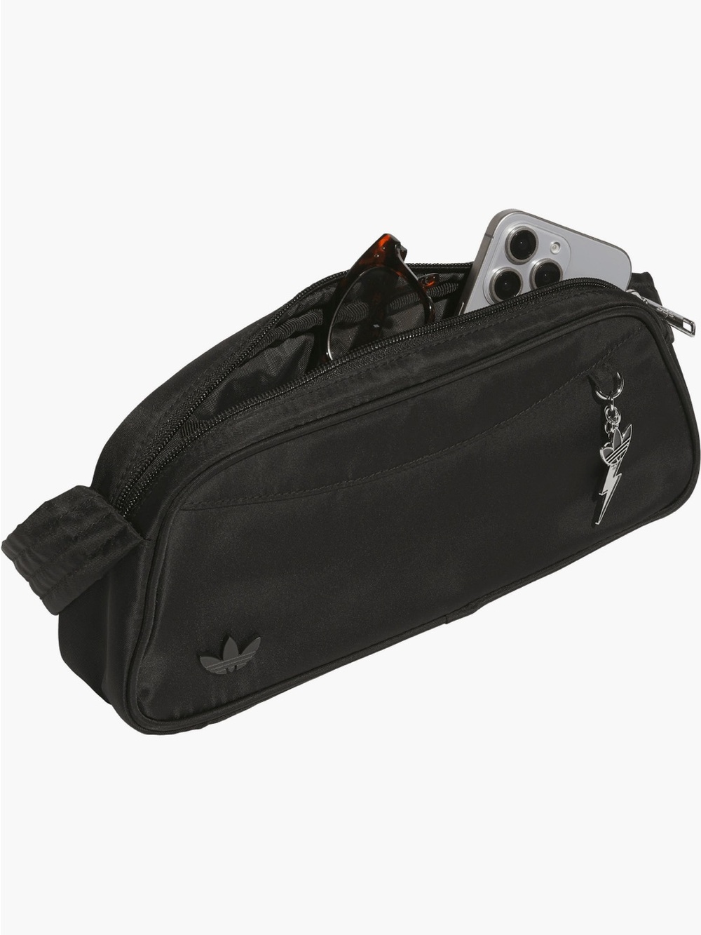 adidas Black Shoulder Baguette Bag with Trefoil Charm - Picture 4 of 4